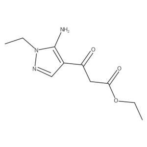 3-(5-Amino-1-ethyl-1H-pyrazol-4-yl)-3-oxo-propionic acid ethyl ester Structure