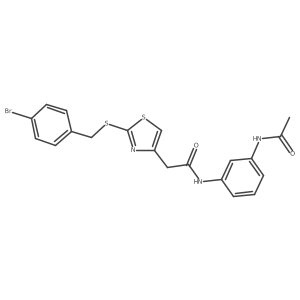 N-(3-acetamidophenyl)-2-(2-((4-bromobenzyl)thio)thiazol-4-yl)acetamide结构式