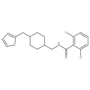 2-chloro-6-fluoro-N-((1-(thiophen-2-ylmethyl)piperidin-4-yl)methyl)benzamide Structure