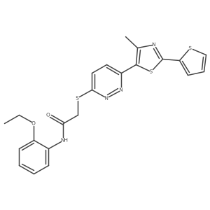 N-(2-ethoxyphenyl)-2-((6-(4-methyl-2-(thiophen-2-yl)thiazol-5-yl)pyridazin-3-yl)thio)acetamide结构式