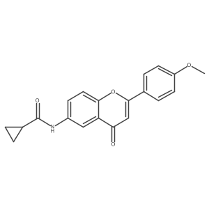 N-(2-(4-methoxyphenyl)-4-oxo-4H-chromen-6-yl)cyclopropanecarboxamide结构式