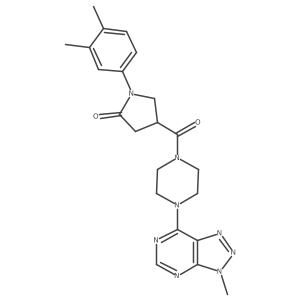 1-(3,4-dimethylphenyl)-4-(4-(3-methyl-3H-[1,2,3]triazolo[4,5-d]pyrimidin-7-yl)piperazine-1-carbonyl)pyrrolidin-2-one结构式