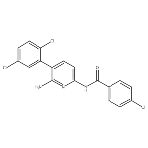 N-(6-amino-5-(2,5-dichlorophenyl)pyridin-2-yl)-4-chlorobenzamide结构式