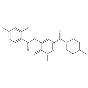 2,4-difluoro-N-(1-methyl-5-(4-methylpiperidine-1-carbonyl)-2-oxo-1,2-dihydropyridin-3-yl)benzamide Structure