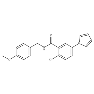COc1ccc(CNC(=O)c2cc(-n3cccc3)ccc2Cl)cc1结构式