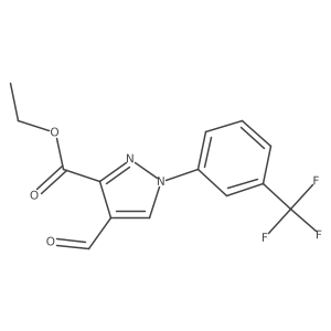 Ethyl 4-formyl-1-(3-(trifluoromethyl)phenyl)-1H-pyrazole-3-carboxylate结构式