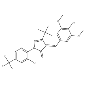 3-(Tert-butyl)-1-(3-chloro-5-(trifluoromethyl)(2-pyridyl))-4-((4-hydroxy-3,5-dimethoxyphenyl)methylene)-2-pyrazolin-5-one Structure