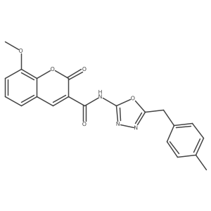 8-methoxy-N-(5-(4-methylbenzyl)-1,3,4-oxadiazol-2-yl)-2-oxo-2H-chromene-3-carboxamide结构式