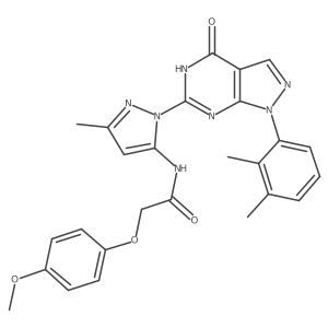 N-(1-(1-(2,3-dimethylphenyl)-4-oxo-4,5-dihydro-1H-pyrazolo[3,4-d]pyrimidin-6-yl)-3-methyl-1H-pyrazol-5-yl)-2-(4-methoxyphenoxy)acetamide结构式