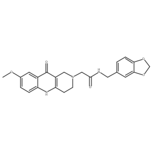 N-(benzo[d][1,3]dioxol-5-ylmethyl)-2-(8-methoxy-10-oxo-3,4-dihydrobenzo[b][1,6]naphthyridin-2(1H,5H,10H)-yl)acetamide结构式