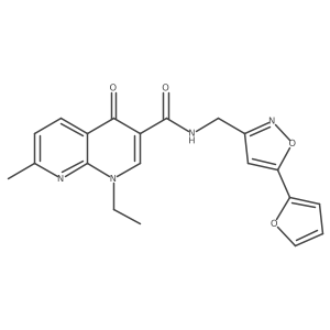 1-ethyl-N-((5-(furan-2-yl)isoxazol-3-yl)methyl)-7-methyl-4-oxo-1,4-dihydro-1,8-naphthyridine-3-carboxamide结构式