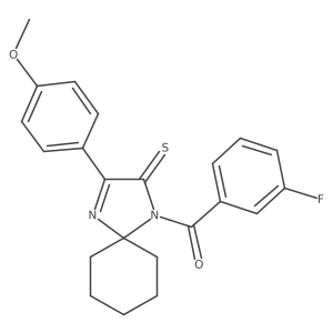 1-(3-Fluorobenzoyl)-3-(4-methoxyphenyl)-1,4-diazaspiro[4.5]dec-3-ene-2-thione Structure