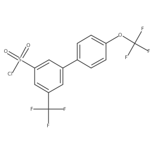 4'-(Trifluoromethoxy)-5-(trifluoromethyl)-[1,1'-biphenyl]-3-sulfonyl chloride结构式