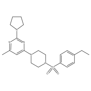 4-{4-[(4-Ethylphenyl)sulfonyl]-1-piperazinyl}-6-methyl-2-(1-pyrrolidinyl)pyrimidine Structure