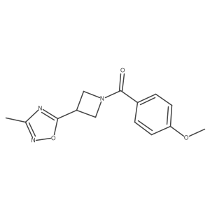 (4-Methoxyphenyl)(3-(3-methyl-1,2,4-oxadiazol-5-yl)azetidin-1-yl)methanone结构式