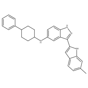 3-(6-methyl-1H-indol-2-yl)-N-(4-phenylcyclohexyl)-1H-indazol-5-amine Structure