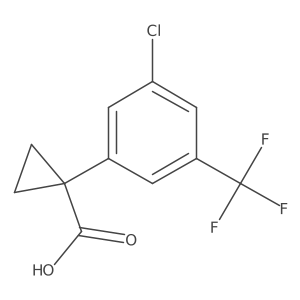1-[3-Chloro-5-(trifluoromethyl)phenyl]cyclopropanecarboxylic Acid结构式