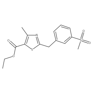Ethyl 2-(3-(methylsulfonyl)benzyl)-4-methylthiazole-5-carboxylate结构式