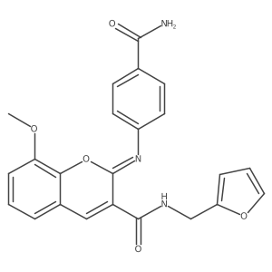 (2Z)-2-[(4-carbamoylphenyl)imino]-N-(furan-2-ylmethyl)-8-methoxy-2H-chromene-3-carboxamide结构式