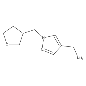 (1-((tetrahydrofuran-3-yl)methyl)-1H-pyrazol-4-yl)methanamine结构式