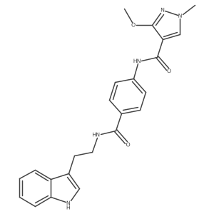 N-(4-((2-(1H-indol-3-yl)ethyl)carbamoyl)phenyl)-3-methoxy-1-methyl-1H-pyrazole-4-carboxamide Structure
