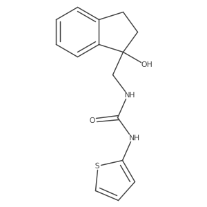 1-((1-hydroxy-2,3-dihydro-1H-inden-1-yl)methyl)-3-(thiophen-2-yl)urea结构式