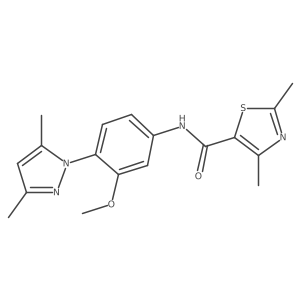 N-[4-(3,5-dimethyl-1H-pyrazol-1-yl)-3-methoxyphenyl]-2,4-dimethyl-1,3-thiazole-5-carboxamide结构式