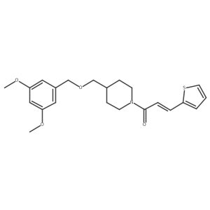 (E)-1-(4-(((3,5-dimethoxybenzyl)oxy)methyl)piperidin-1-yl)-3-(thiophen-2-yl)prop-2-en-1-one结构式