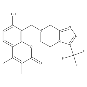 7-hydroxy-3,4-dimethyl-8-{[3-(trifluoromethyl)-5,6-dihydro[1,2,4]triazolo[4,3-a]pyrazin-7(8H)-yl]methyl}-2H-chromen-2-one结构式
