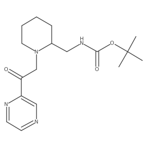 Tert-butyl ((1-(2-oxo-2-(pyrazin-2-yl)ethyl)piperidin-2-yl)methyl)carbamate结构式