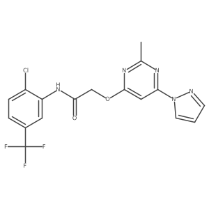 N-[2-chloro-5-(trifluoromethyl)phenyl]-2-{[2-methyl-6-(1H-pyrazol-1-yl)pyrimidin-4-yl]oxy}acetamide Structure