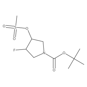 tert-Butyl (3S,4R)-3-fluoro-4-((methylsulfonyl)oxy)pyrrolidine-1-carboxylate Structure