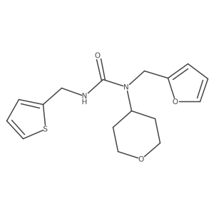 1-(furan-2-ylmethyl)-1-(tetrahydro-2H-pyran-4-yl)-3-(thiophen-2-ylmethyl)urea Structure