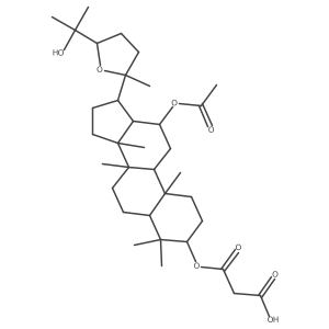 Dammarane-3,12,25-triol, 20,24-epoxy-, 12-acetate 3-(hydrogen propanedioate), (3I(2),12I(2),24R)- Structure