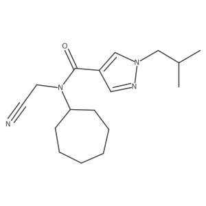 N-(Cyanomethyl)-N-cycloheptyl-1-(2-methylpropyl)pyrazole-4-carboxamide结构式