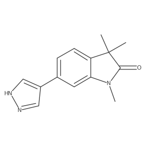 1,3,3-Trimethyl-6-(1H-pyrazol-4-yl)indolin-2-one结构式