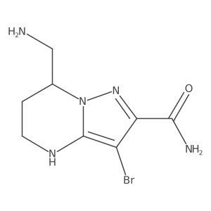 7-(aminomethyl)-3-bromo-4H,5H,6H,7H-pyrazolo[1,5-a]pyrimidine-2-carboxamide Structure