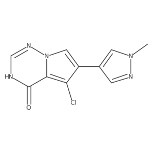 5-chloro-6-(1-methylpyrazol-4-yl)-3H-pyrrolo[2,1-f][1,2,4]triazin-4-one结构式