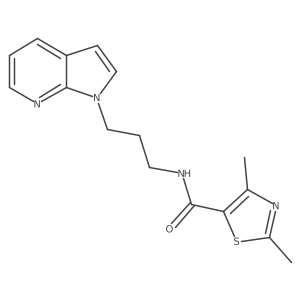 N-(3-(1H-pyrrolo[2,3-b]pyridin-1-yl)propyl)-2,4-dimethylthiazole-5-carboxamide结构式