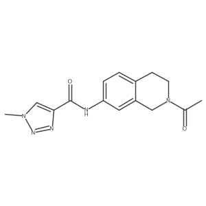 N-(2-acetyl-1,2,3,4-tetrahydroisoquinolin-7-yl)-1-methyl-1H-1,2,3-triazole-4-carboxamide结构式