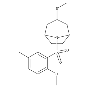(1R,5S)-8-((2-methoxy-5-methylphenyl)sulfonyl)-3-(methylthio)-8-azabicyclo[3.2.1]octane Structure