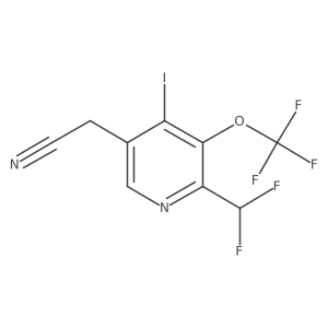 2-(Difluoromethyl)-4-iodo-3-(trifluoromethoxy)pyridine-5-acetonitrile Structure