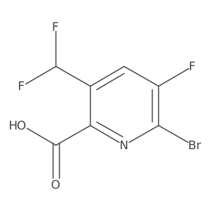 6-bromo-3-(difluoromethyl)-5-fluoro-pyridine-2-carboxylic acid结构式