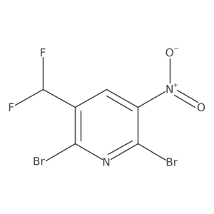 2,6-Dibromo-3-(difluoromethyl)-5-nitropyridine结构式