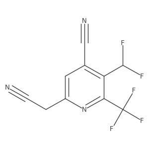 6-(Cyanomethyl)-3-(difluoromethyl)-2-(trifluoromethyl)isonicotinonitrile结构式