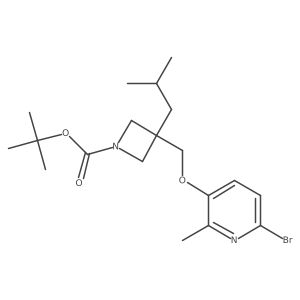 Tert-butyl 3-(((6-bromo-2-methylpyridin-3-yl)oxy)methyl)-3-isobutylazetidine-1-carboxylate结构式