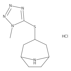 3-[(1-methyl-1H-1,2,3,4-tetrazol-5-yl)sulfanyl]-8-azabicyclo[3.2.1]octane hydrochloride结构式