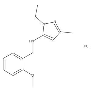2-ethyl-N-[(2-methoxyphenyl)methyl]-5-methylpyrazol-3-amine;hydrochloride结构式