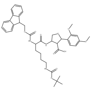 Fmoc-Lys(Boc)-Cys(Psi(Dmp,H)pro)-OH结构式