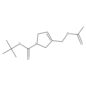 3-Acetoxymethyl-2,5-dihydro-pyrrole-1-carboxylic acid tert-butylester结构式
